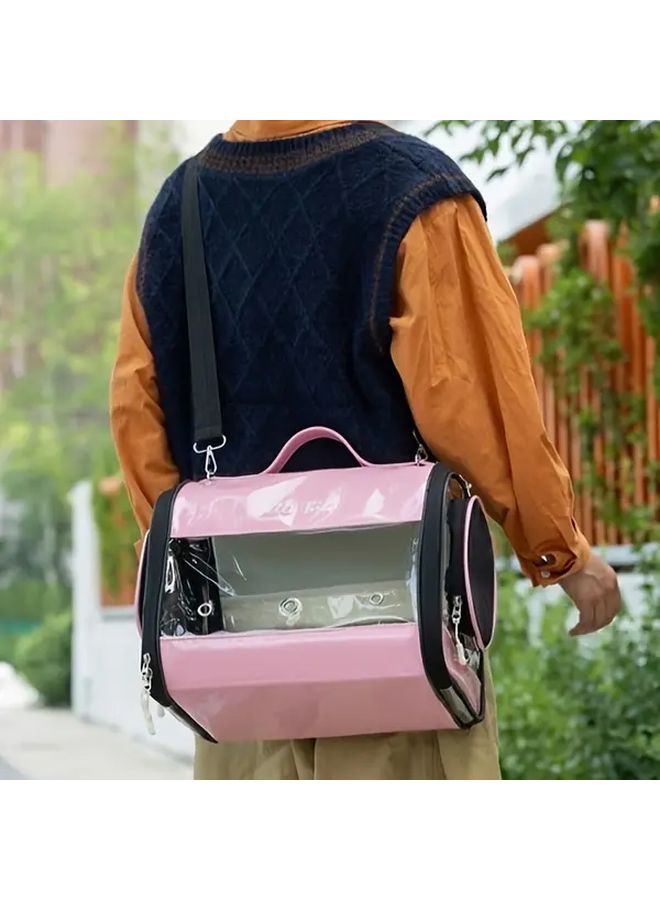 Pink Small Pet Carrier Lightweight Portable Travel Bag For Cats Dogs Rabbits - Image 3