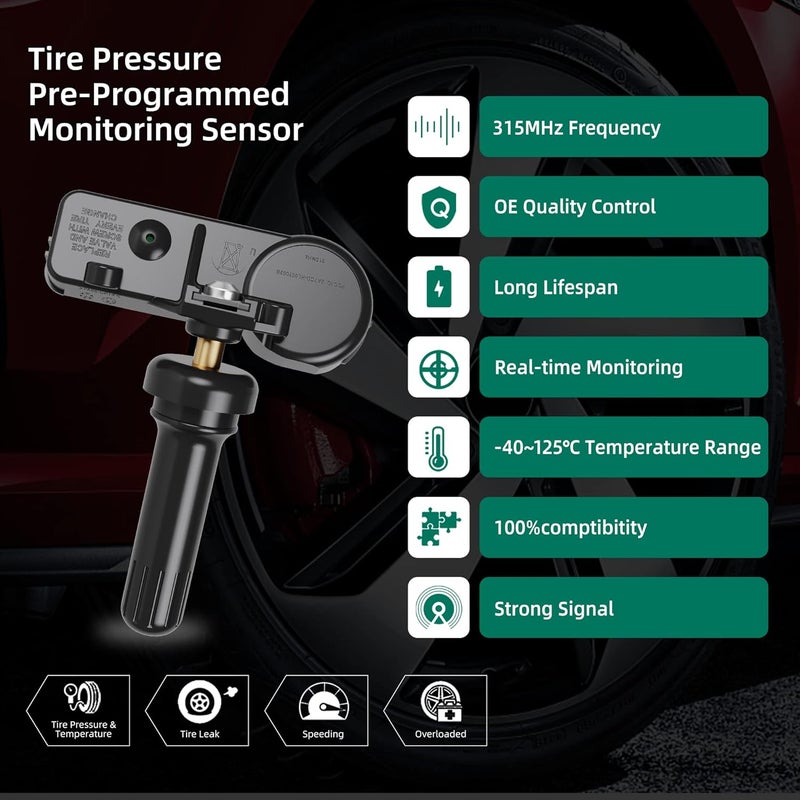 CDWTPS Tire Pressure Sensor 28103-AJ00A TPMS 315Mhz for Subaru (4-Pack) - Image 3