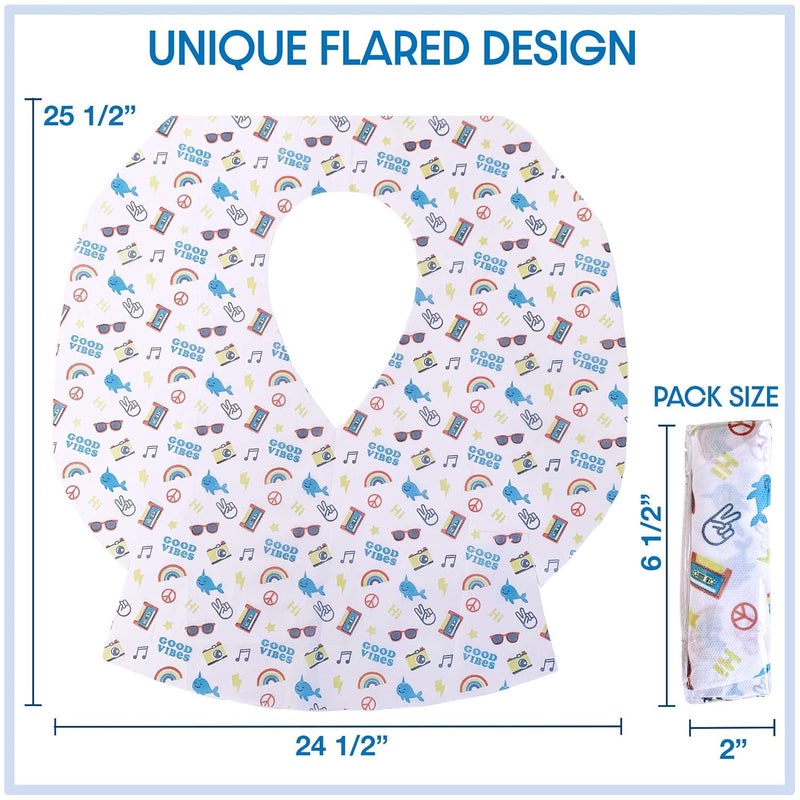 Handy Basix XL Full Coverage Disposable Toilet Seat Covers for Kids, Adults & Potty Training, Waterproof, 20 Pcs - Single Wrapped (Good Vibes) - Image 2