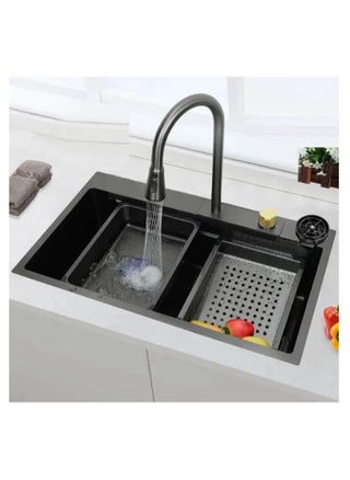 Smart black basin 76*45*25 including mixer and accessories