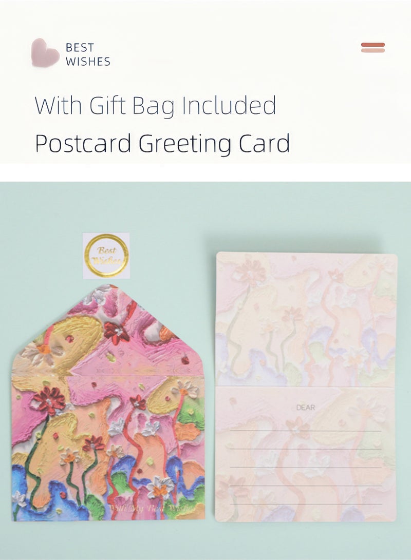 Harse Color Gift Bag with Handle, Oil Painting Gift Paper Bags Medium Size Small Gift Bags Birthday Craft Paper Gift Bags for Presents,Birthdays, Mother's Day,Weddings, Party - Image 3