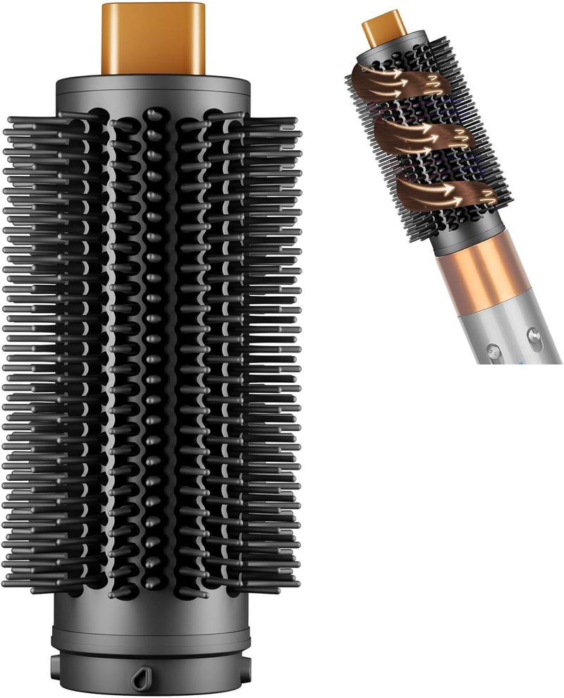 PUREGUST Round Brush Attachment Compatible with Dyson Airwrap Oval Round Volumizing Brush for Air wrap Accessories Versatile Styling for Straight, Wavy, Curly, and Coily Hair, Gold - Image 1