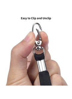 CaseBuy 20Pcs Badge Lanyards Bulk Black Nylon Neck Lanyard Strap With Stainless Swivel Hook For Id Badge Holder Id Card Name Tag Key Chains Wallet Cellphone Office Id Badges  - Image 4