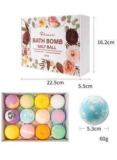 ZCM-HAPPY Box of 12 Bath Salt Balls, Plant and Flower Scented Bath Bombs with Sea Salt Aromatherapy, Moisturizing Natural Bath Fizzies for Deep Skin Cleansing and Long-Lasting Fragrance  - Image 2