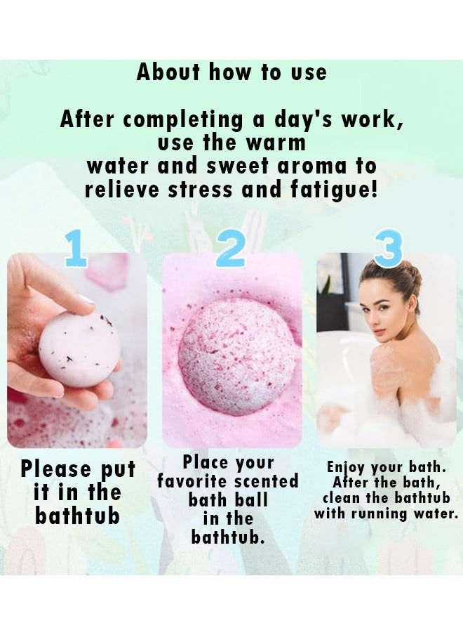 ZCM-HAPPY Box of 12 Bath Salt Balls, Plant and Flower Scented Bath Bombs with Sea Salt Aromatherapy, Moisturizing Natural Bath Fizzies for Deep Skin Cleansing and Long-Lasting Fragrance  - Image 5
