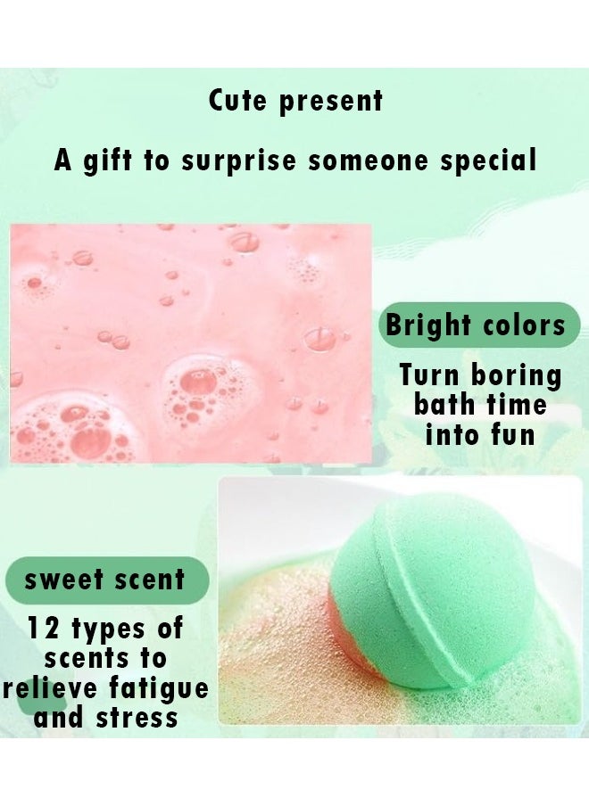 ZCM-HAPPY Box of 12 Bath Salt Balls, Plant and Flower Scented Bath Bombs with Sea Salt Aromatherapy, Moisturizing Natural Bath Fizzies for Deep Skin Cleansing and Long-Lasting Fragrance  - Image 4