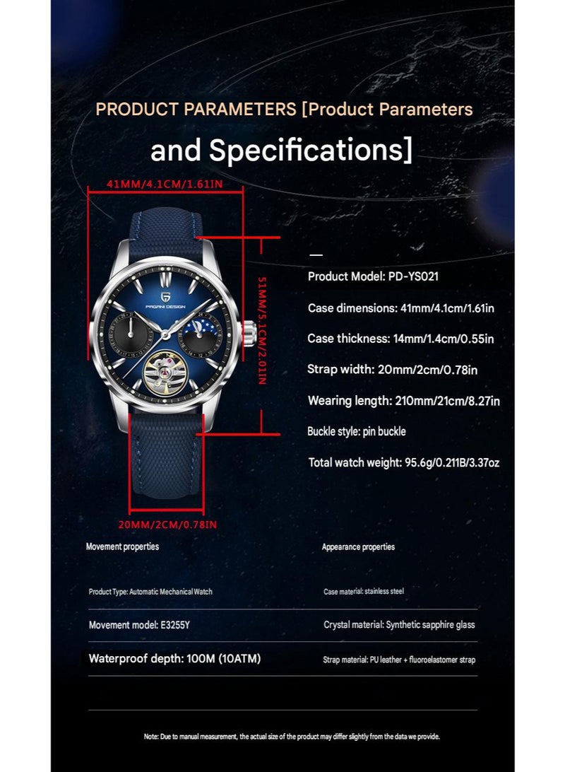 PAGANI DESIGN Men's 41MM 100M Waterproof Automatic Mechanical Watch Sapphire Crystal luminous Sports Watch - Image 2