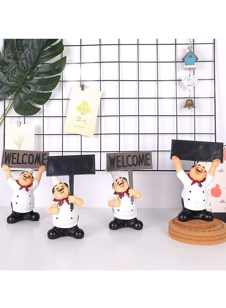 Kitchen Decor Chef Figurine Statue Decorative with Welcome Sign Desktop Statue Ornament Small Size Resin Material for Home Kitchen Cook Bar Coffee Restaurant Decor - Image 4