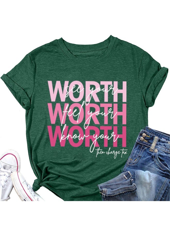 Women's Graphic T Shirts Casual Funny Printed Short Sleeve Undershirts Crewneck Summer Shirts for Women - Image 2