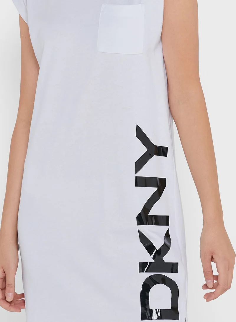 DKNY Cap Sleeves T-Shirt Dress