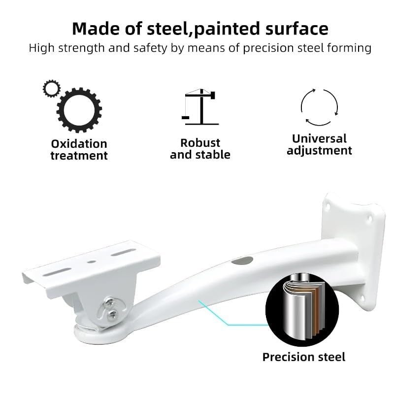 Bectro حامل/دعامة تركيب على الحائط لكاميرا CCTV الأمنية، بطول 18 سم / 7 بوصة مع زاوية قابلة للتعديل 90 درجة، للاستخدام الداخلي/الخارجي (عبوة من 2 مجموعة) - Image 4