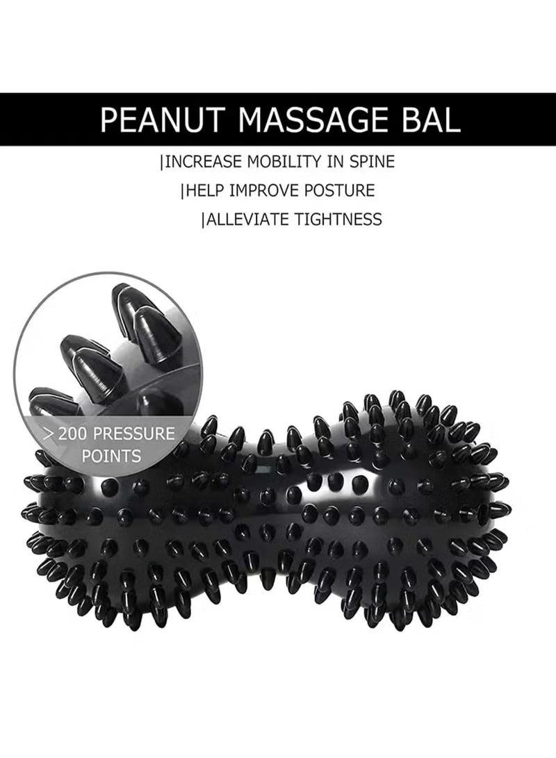 2-Piece Deep Tissue Peanut Massage Balls for Rear Foot Plantar Fasciitis Full Body Muscle Therapy, Relieve Strength Exercise Body (Dark Blue + Black) - Image 3