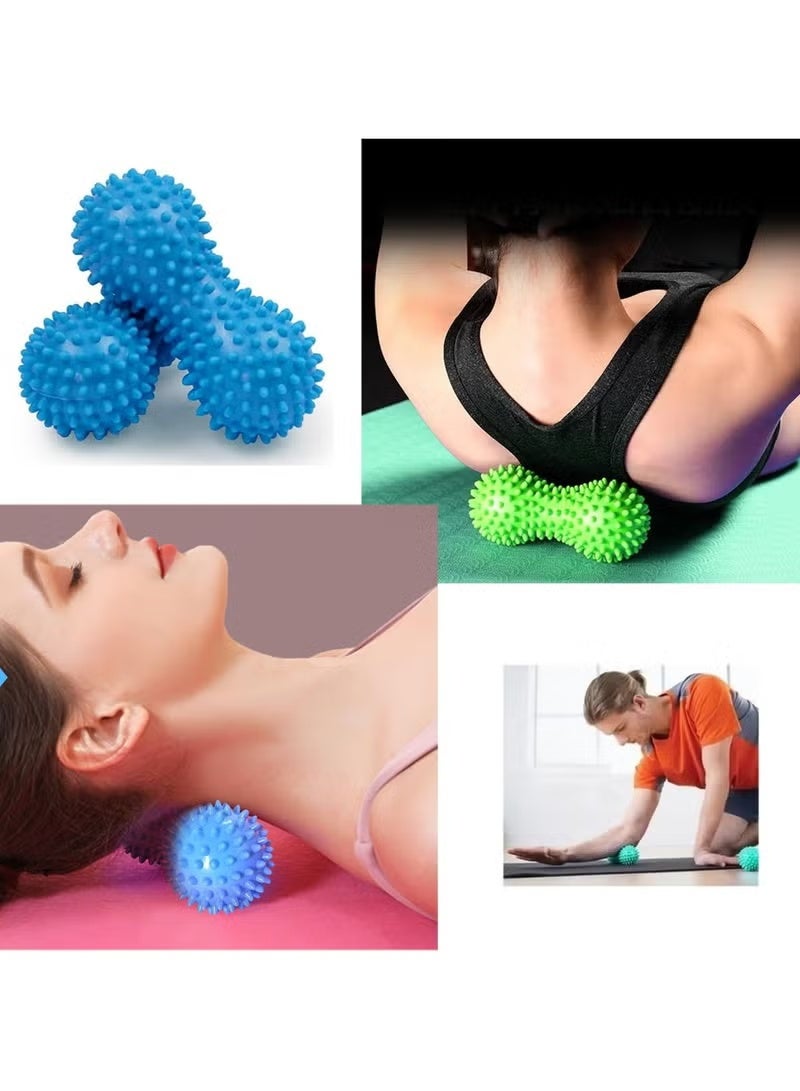 2-Piece Deep Tissue Peanut Massage Balls for Rear Foot Plantar Fasciitis Full Body Muscle Therapy, Relieve Strength Exercise Body (Dark Blue + Black) - Image 4