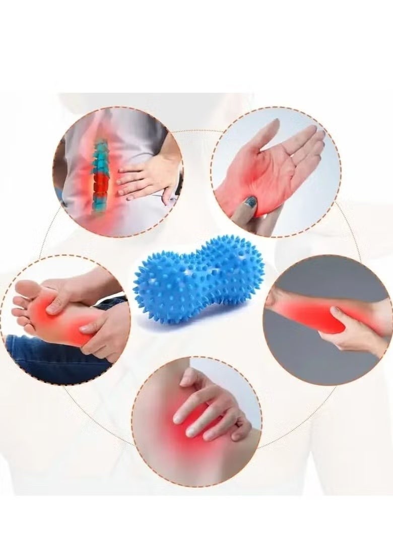 2-Piece Deep Tissue Peanut Massage Balls for Rear Foot Plantar Fasciitis Full Body Muscle Therapy, Relieve Strength Exercise Body (Dark Blue + Black) - Image 5