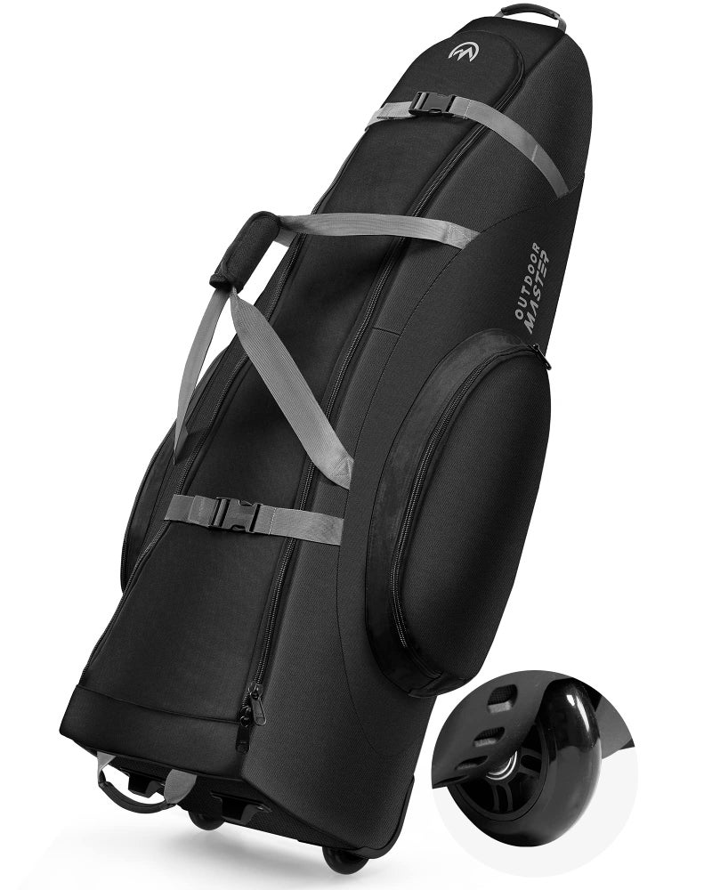 OutdoorMaster Golf Travel Bag, 900D Oxford Waterproof -Black, for Frequent Traveling Golfers - Image 1