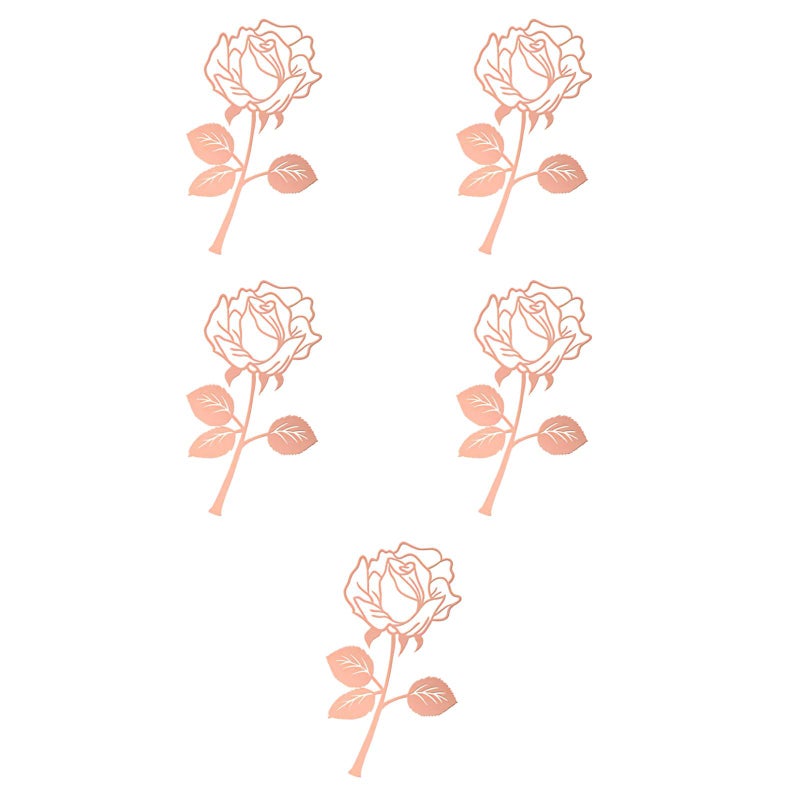 5pcs Metal Bookmark Flower Shaped Bookmark Delicate Students Bookmarker - Image 3