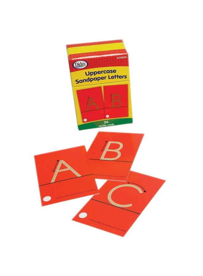 Didax Uppercase Sandpaper Letters - 28 Tactile Alphabet Cards for Grades Pre-K to 1st - Educational Letter Resources for Young Learners