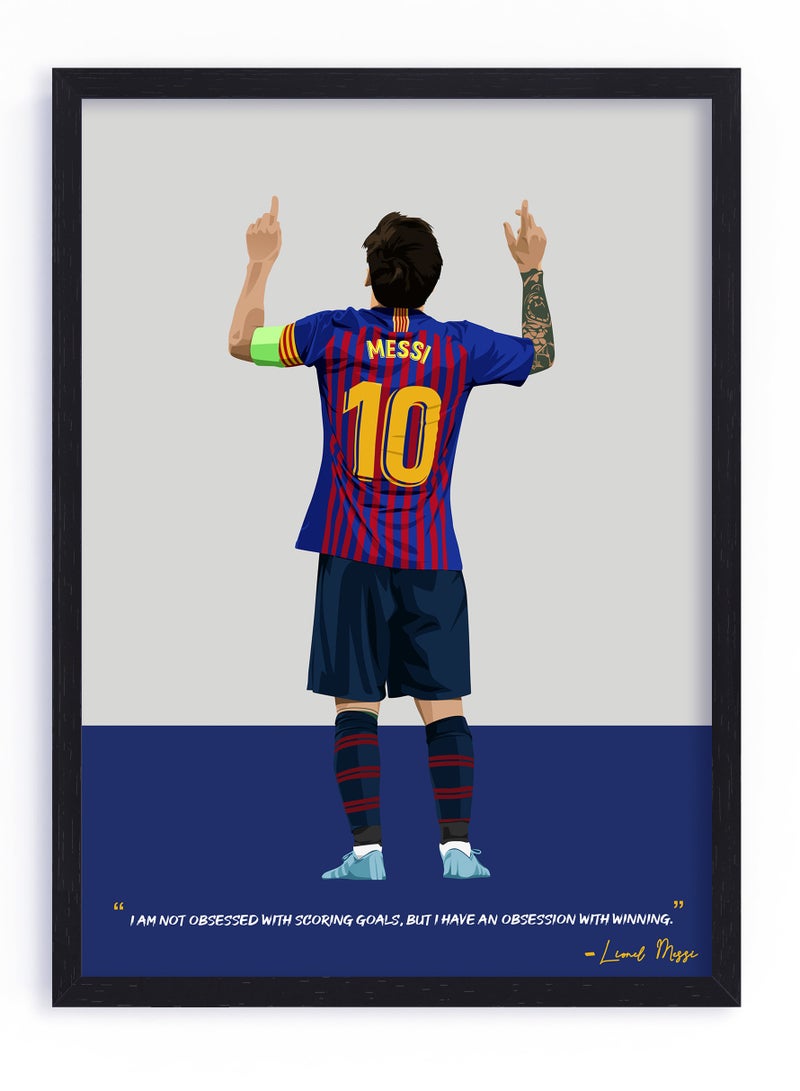 Boomah Accessories Lionel Messi Barcelona Framed Poster 30x40cm - Football Memorabilia, Wall Art, Soccer Collectible, Gift for Fans 