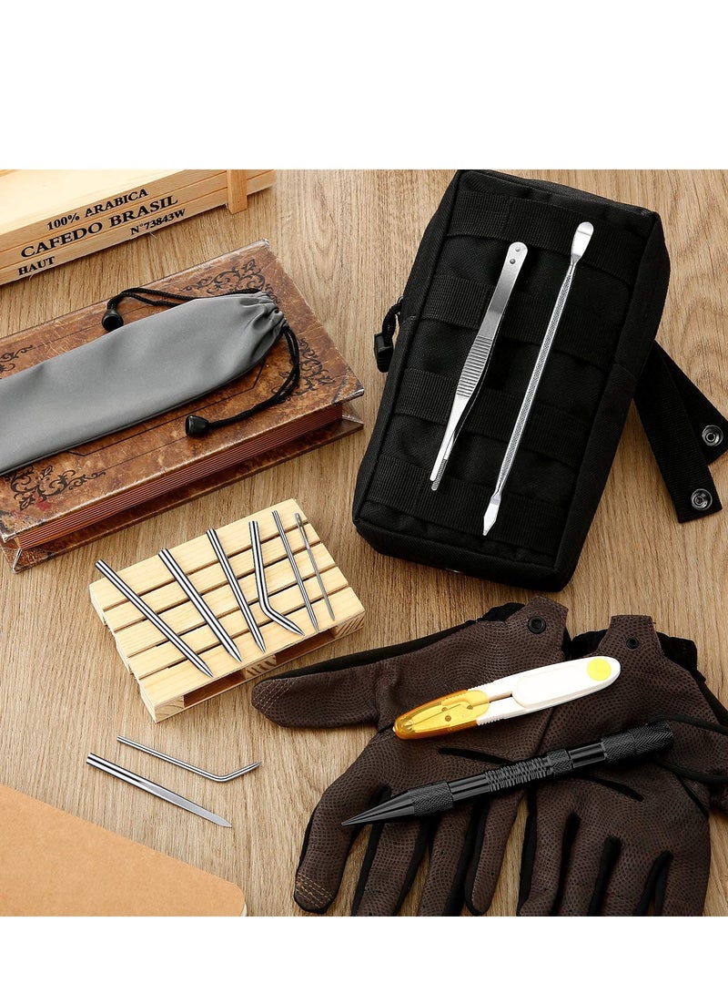 Stainless Steel FID Set Paracord FID Marlinspike Set Paracord Stitching Lacing Stitching Needles and Smoothing Tool Knotter Tools for Leather or Paracord Work (Black) - Image 4