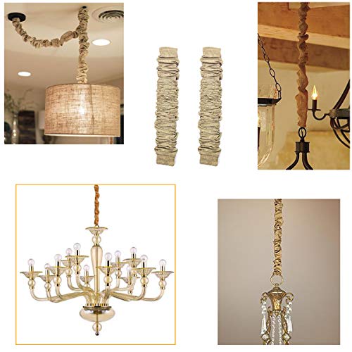 ECUDIS 2 Pack Chandelier Cord Cover, 6 Feet Chain Cover for Chandelier Lighting Wires, Brown - Image 5