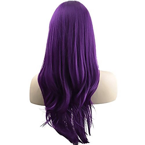 Akstore 28 inch Fashion Wigs Long Wavy Curly Hair Cosplay Wig (Purple) - Image 3