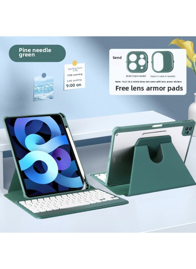 Generic IPadAir2024360 Rotating Keyboard Protective Cover Pro2022 Vertical Screen AIr54 Separation 2018 Suitable-Color:Pine Needle Green [single Holster]]-Applicable Model:iPad Air5/Air4(10.9-inch)  - Image 1