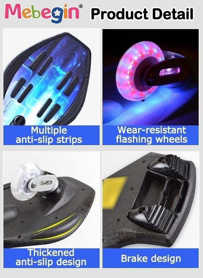 Sturdy Caster Board, Deluxe Junior Skateboard with Flashing Wheels and Anti-slip Board, Suitable for Kids Aged 5+ and Adults - Image 5