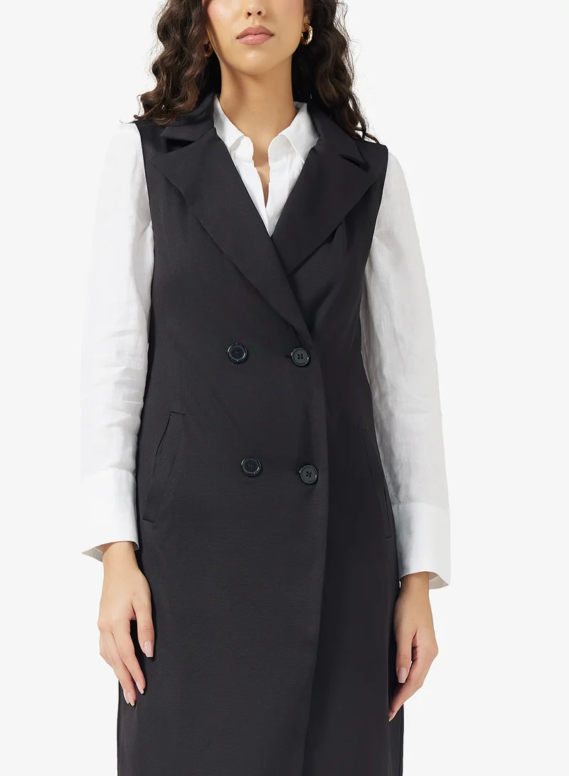Ginger Longline Button Up Waistcoat