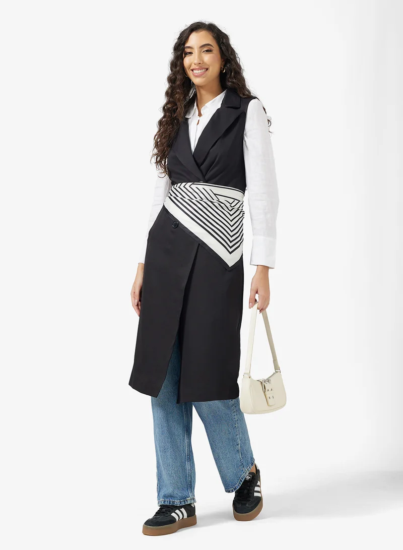Ginger Longline Button Up Waistcoat