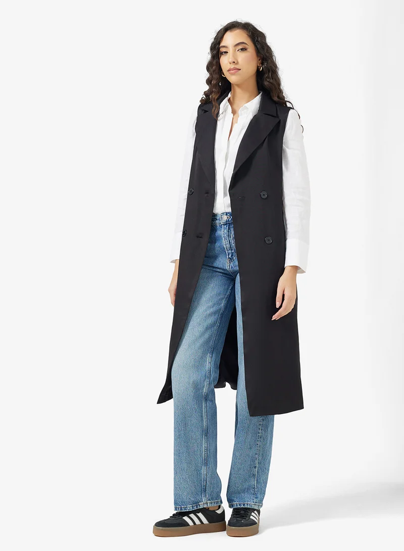 Ginger Longline Button Up Waistcoat