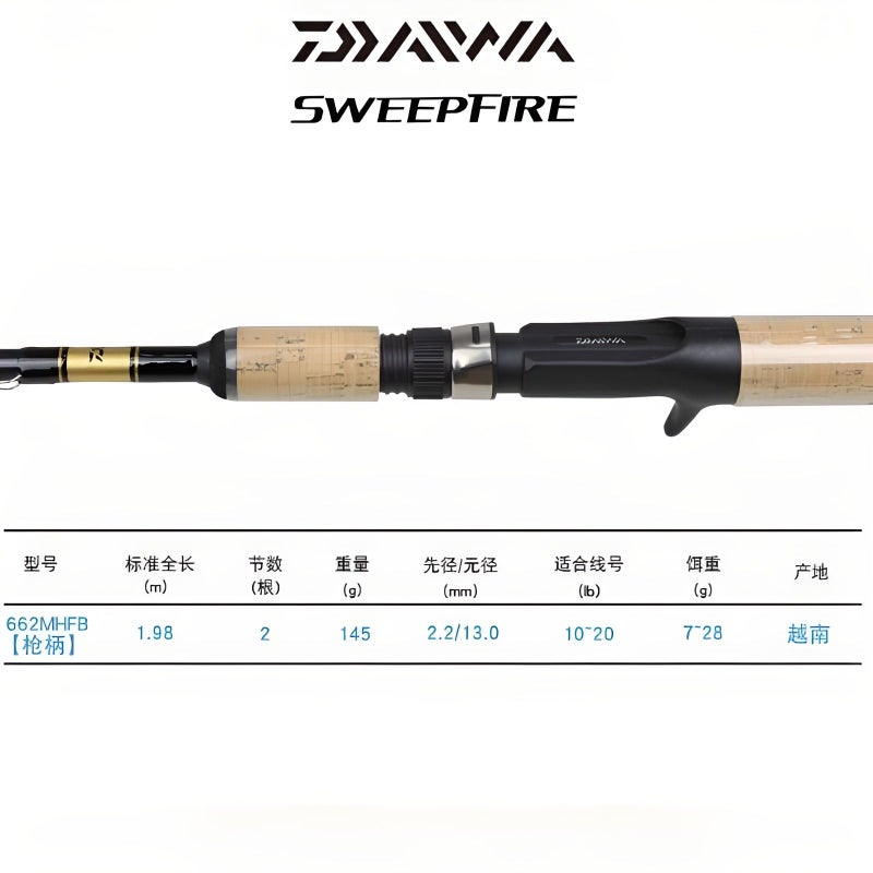 دايوا سنارة صيد 2019 Daiwa Sweepfire 662MHFB 1.98m Fishing Rod - Image 3