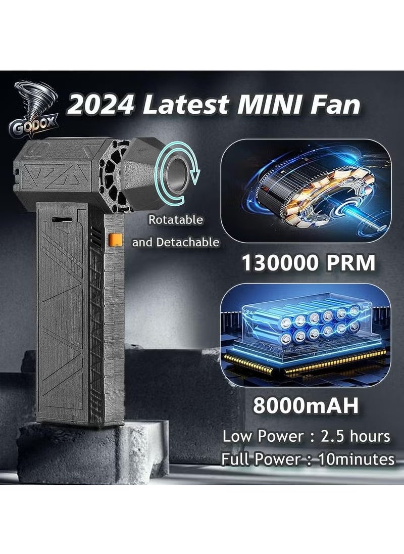 TIGER - Mini Blower Compact High-Speed – 130,000 RPM Power Blower, Portable and Rechargeable, Multi-Purpose Jet Blower with Adjustable Speed, Large Battery, Type-C Fast Charging for Cleaning, Dusting, and DIY Projects - Image 1