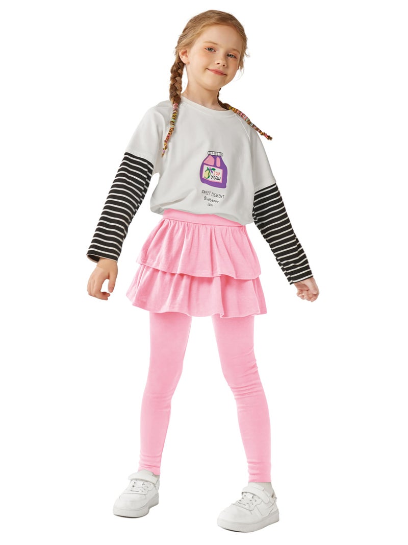 Resinta 3 Pack Girls School Uniform Pants Girls Leggings with Skirt Winter Warm Leggings 4-14 Years - Image 5