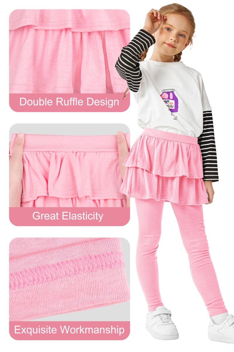 Resinta 3 Pack Girls School Uniform Pants Girls Leggings with Skirt Winter Warm Leggings 4-14 Years - Image 4