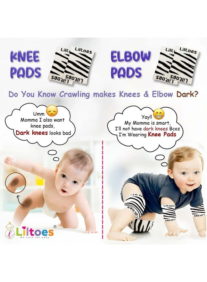 Liltoes Baby Head Protector For Safety Of Kids 6M To 3 Years- Baby Safety Helmet With Proper Air Ventilation & Corner Guard Protection + 1 Pair Knee Pad + 1 Pair Elbow Pad (Stripy Zigby) - Image 2