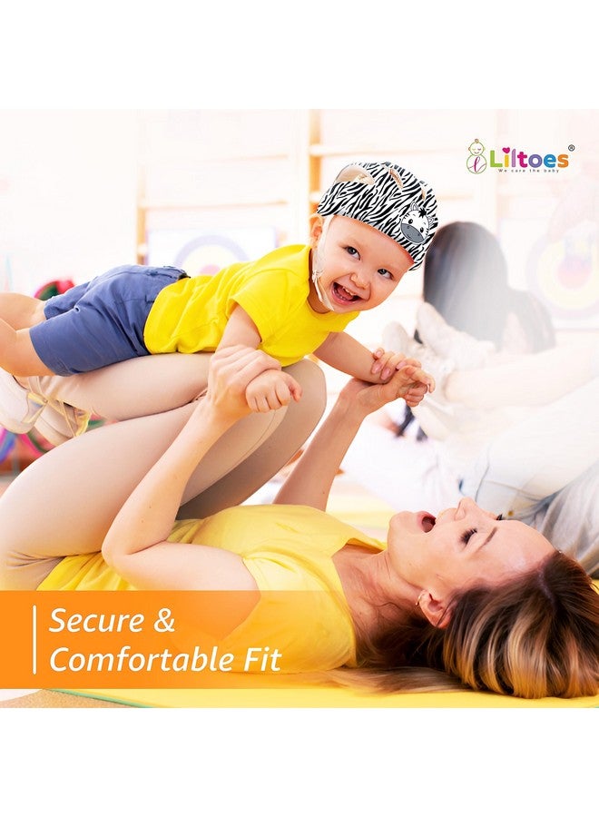 Liltoes Baby Head Protector For Safety Of Kids 6M To 3 Years- Baby Safety Helmet With Proper Air Ventilation & Corner Guard Protection + 1 Pair Knee Pad + 1 Pair Elbow Pad (Stripy Zigby) - Image 5