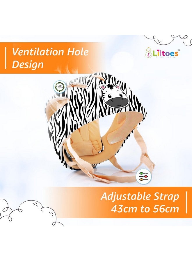 Liltoes Baby Head Protector For Safety Of Kids 6M To 3 Years- Baby Safety Helmet With Proper Air Ventilation & Corner Guard Protection + 1 Pair Knee Pad + 1 Pair Elbow Pad (Stripy Zigby) - Image 4