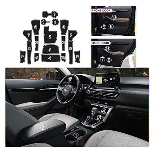 SKTU for 2021 2022 2023 2024 2025 2026 Kia Seltos Door Slot Mat Non-Slip Interior Door Groove Gate Pad Fit 2021-2025 2026 Kia Seltos Door Compartment Cup Center Console Liners (White) - Image 2
