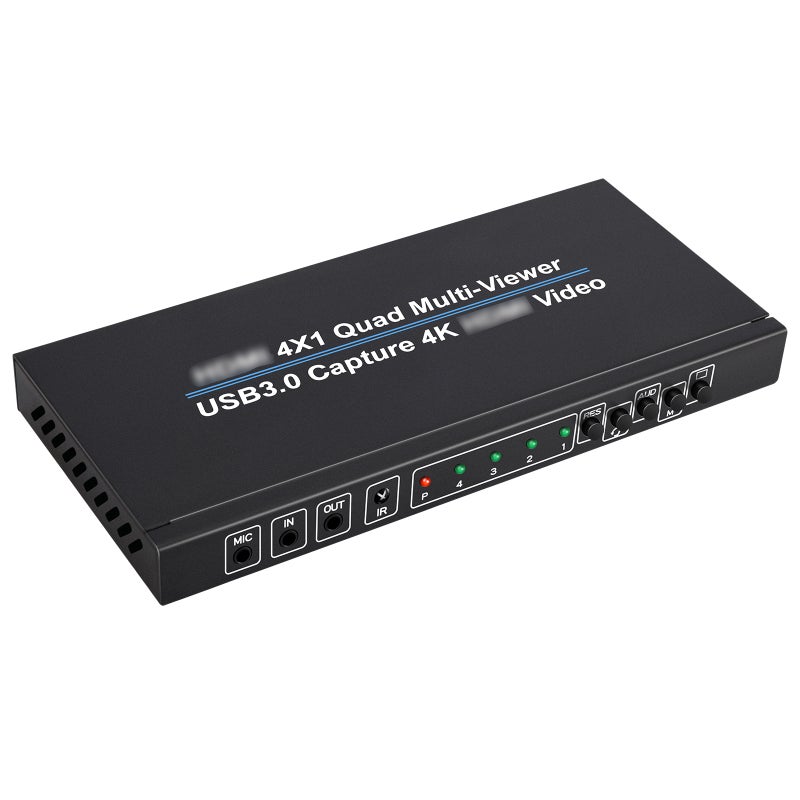4x1 HDMI 4K@30Hz Screen Splitter Quad Multi-viewer Screen Divider 4-in-1-out with Seamless Switching Powerful USB3.0 Video Capture All-in-One - Image 1