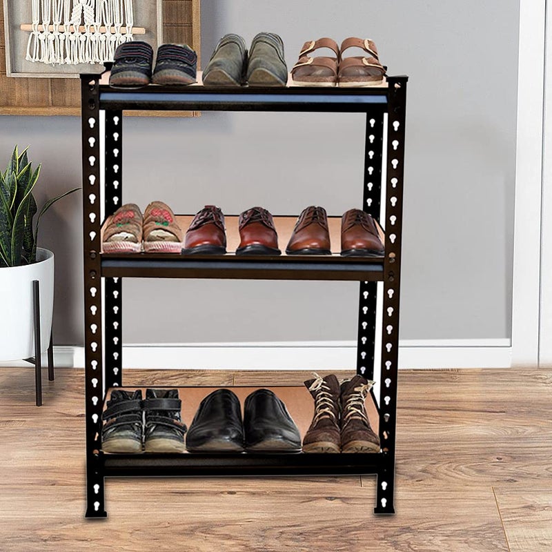 Birdwing 36 * 36 * 15-3 Shelf Iron Matte Finish Adjustable Shelving Storage Utility Display Rack Steel Boltless Rivet Rack, Black - Image 2