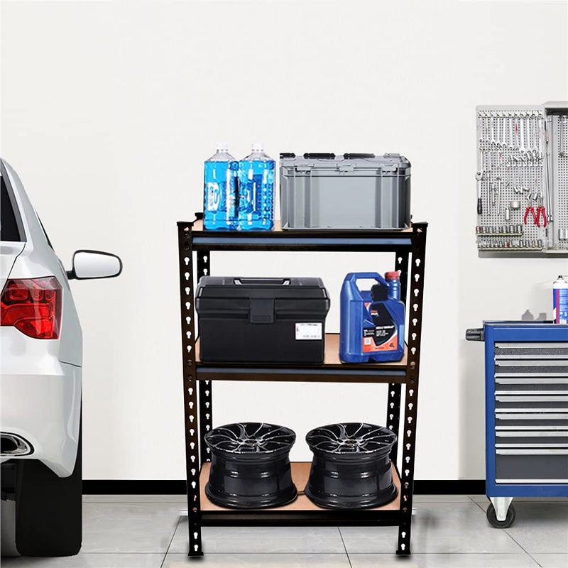 Birdwing 36 * 36 * 15-3 Shelf Iron Matte Finish Adjustable Shelving Storage Utility Display Rack Steel Boltless Rivet Rack, Black - Image 5