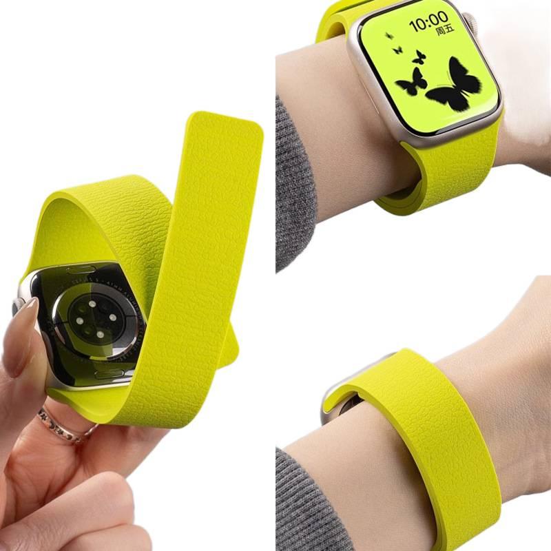 سوار ساعة ذكية سوار رياضي من السيليكون متوافق مع Apple Watch بملاءمة قابلة للتعديل وحزام بديل للاستخدام اليومي باللون أسود قابل للتعديل للاستخدام المنزلي للسفر - Image 2