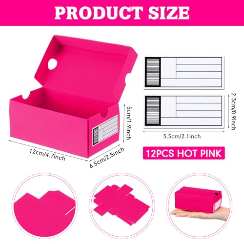 Fullhawl 12 Sets Mini Sneaker Boxes for Party Favors Mini Shoe Gifts Boxes 4.7 x 2.5 x 2 Inch Sports Small Gift Case with Editable Label for Candies Cookies Snackss - Image 3