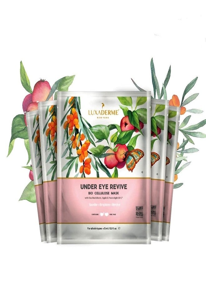 LuxaDerme Under Eye Revive - Bio Cellulose Serum Sheet Mask. It Soothes, Brightens & Depuff Under-Eye Dark Circles. All Skin Types. 100% Fermented Coconut Jelly. (Pack of 5) - Image 1