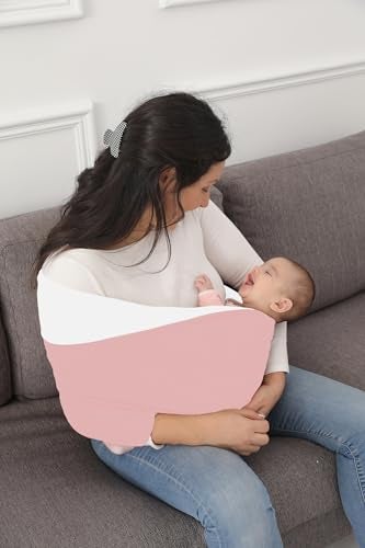 Kloovete Baby Wrap Carrier, Perfect Baby Carrier Wrap Sling for Newborn and Infant up to 35 lbs. (Dusty Pink/Natural, M (S, M, L of Clothing Size)) - Image 5