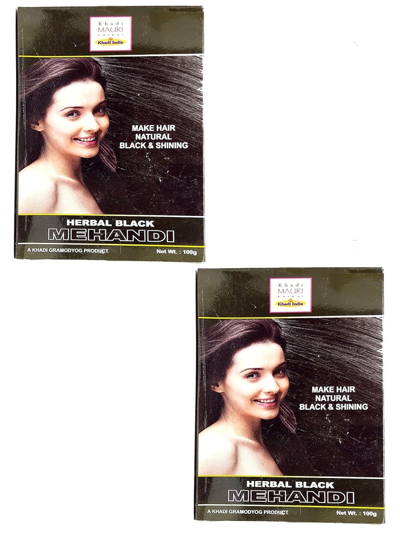 Khadi Mauri Black Herbal MehndiPack of 2 100 Grams eachTotal 200 Grams
