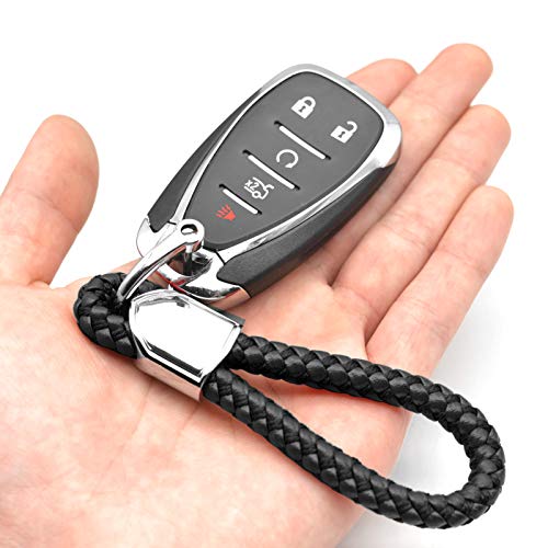INFIPAR Car Key Fob Keychains Leather Keys Chain Sturdy Metal Holder with D-Ring for Men and Women 1 Pack Black, Long - Image 4