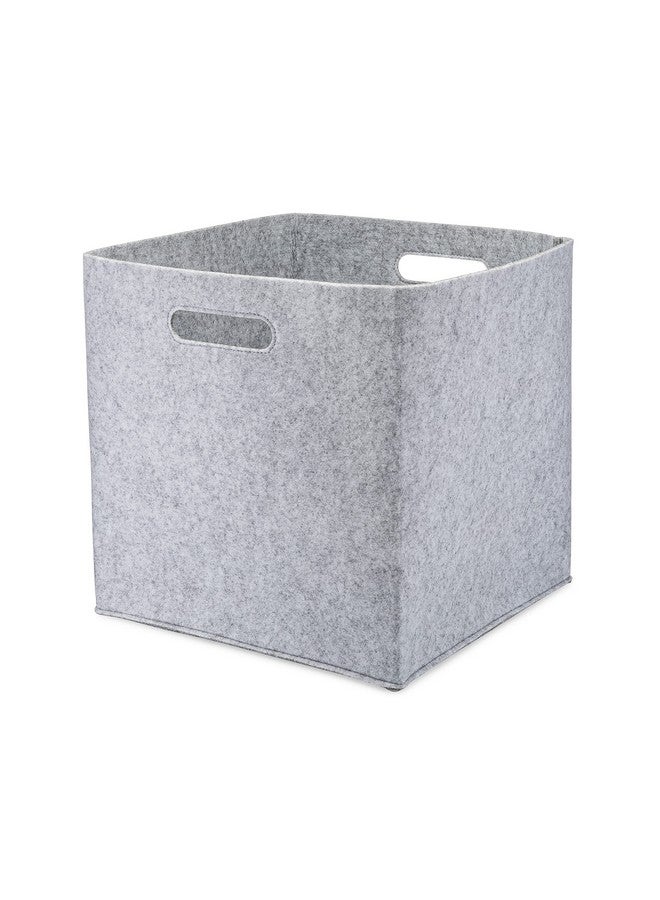 Parker Baby Co. Parker Baby Felt Foldable Storage Cube - 13 Inch Nursery Cubby Bin for Cube Organizer, Closet Organizers and Storage Toy Bin, Rope Baskets Bins for Toy’s Storage - Gray  - Image 1