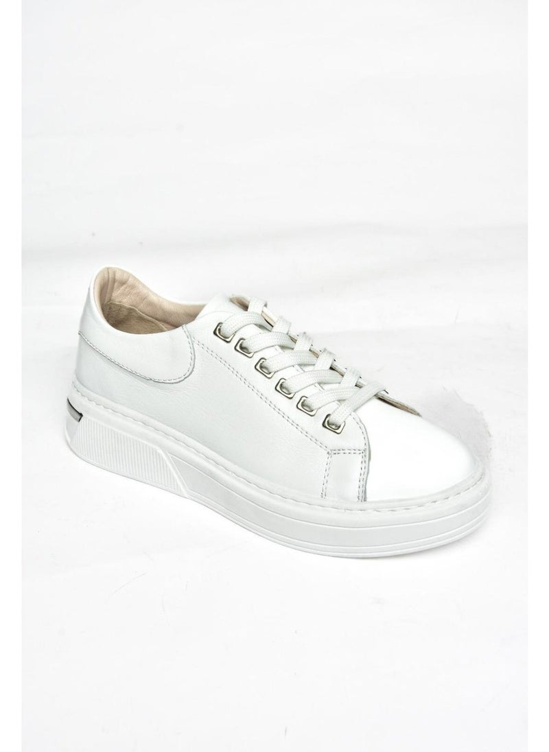 Fox Shoes - P555020003 White Genuine Leather Women's Sports Shoes Sneakers - Image 1