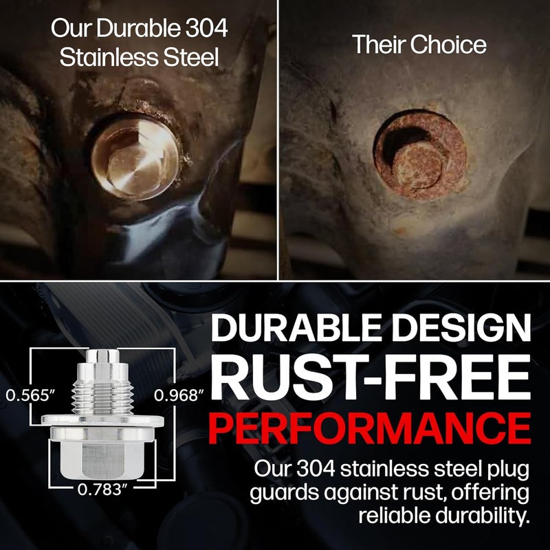 Votex Magnetic Oil Drain Plug for Toyota 4Runner (2003-2024) - Stainless Steel - Image 4